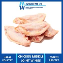 Chicken Middle Joint Wing (HGP Free, IQF)(2kg/pkt)
