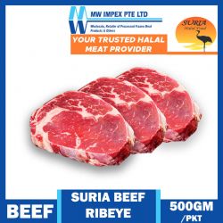 SURIA Beef Ribeye (Cut Steak, Boneless) (500g/pkt)